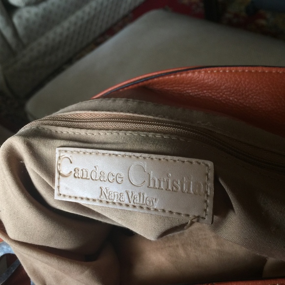 Candace Christian Orange Leather Handbag - Picture 6 of 6